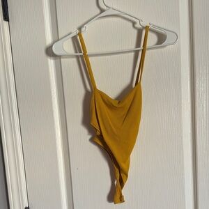 Mustard Yellow Ribbed Tank Top